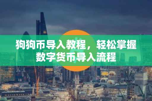 狗狗币导入教程，轻松掌握数字货币导入流程