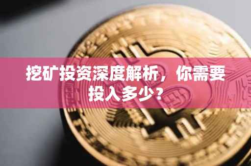 挖矿投资深度解析，你需要投入多少？