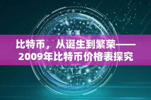 比特币，从诞生到繁荣——2009年比特币价格表探究