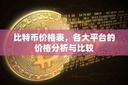 比特币价格表，各大平台的价格分析与比较