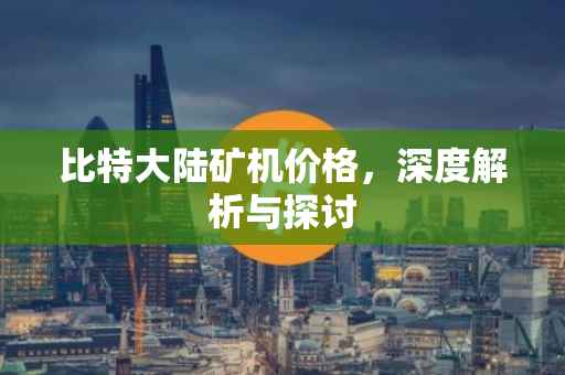 比特大陆矿机价格，深度解析与探讨