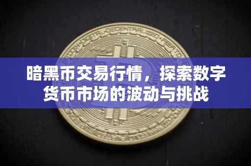 暗黑币交易行情，探索数字货币市场的波动与挑战