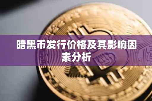 暗黑币发行价格及其影响因素分析