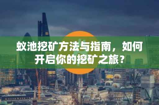 蚁池挖矿方法与指南，如何开启你的挖矿之旅？