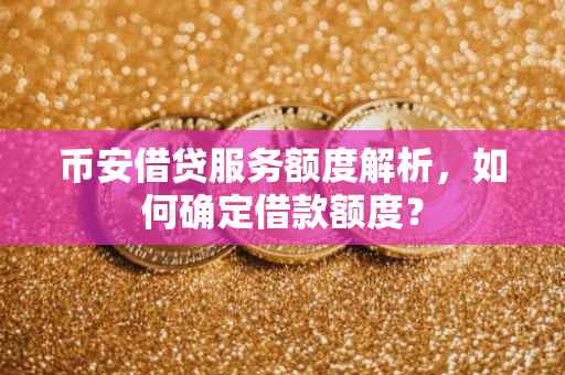 币安借贷服务额度解析，如何确定借款额度？