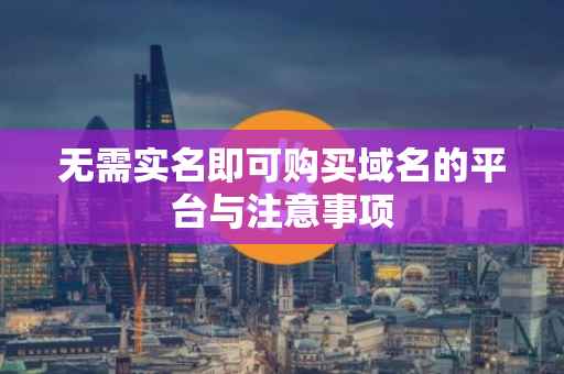 无需实名即可购买域名的平台与注意事项