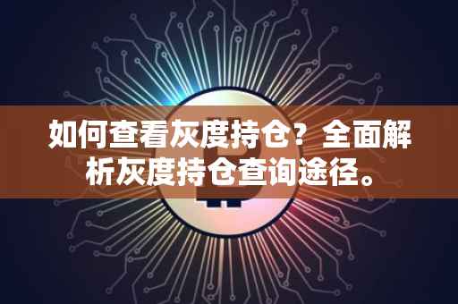 如何查看灰度持仓？全面解析灰度持仓查询途径。
