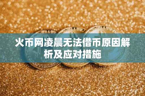 火币网凌晨无法借币原因解析及应对措施